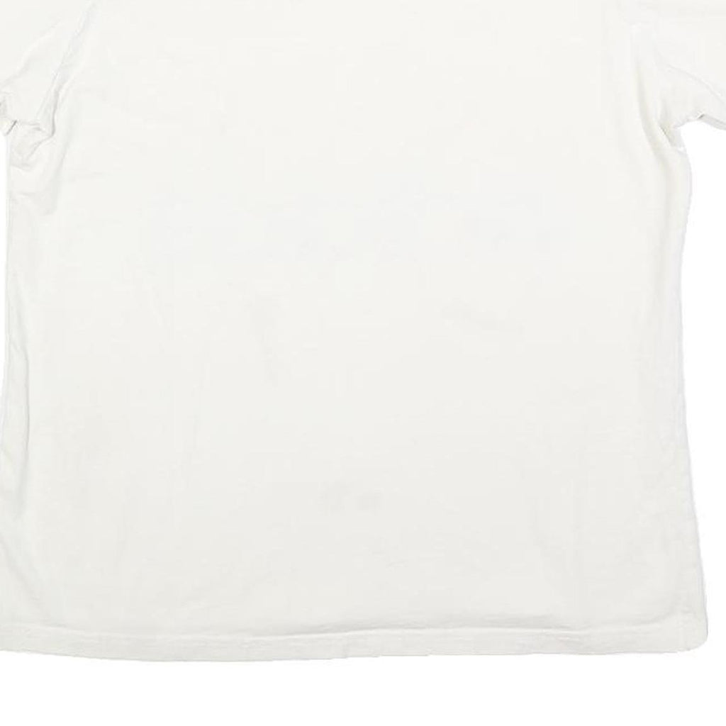 ADIDAS Womens White Cotton Blend Graphic T-Shirt L Short Sleeve Crew Neck Logo