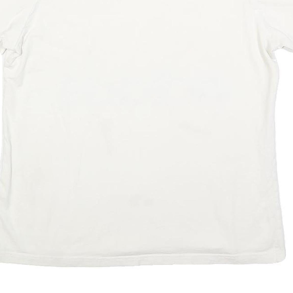 ADIDAS Womens White Cotton Blend Graphic T-Shirt L Short Sleeve Crew Neck Logo