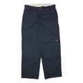 DICKIES Mens Navy Relaxed Straight Cotton Blend Trousers W36 L31 Workwear