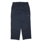 DICKIES Mens Navy Relaxed Straight Cotton Blend Trousers W36 L31 Workwear