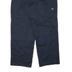 DICKIES Mens Navy Relaxed Straight Cotton Blend Trousers W36 L31 Workwear
