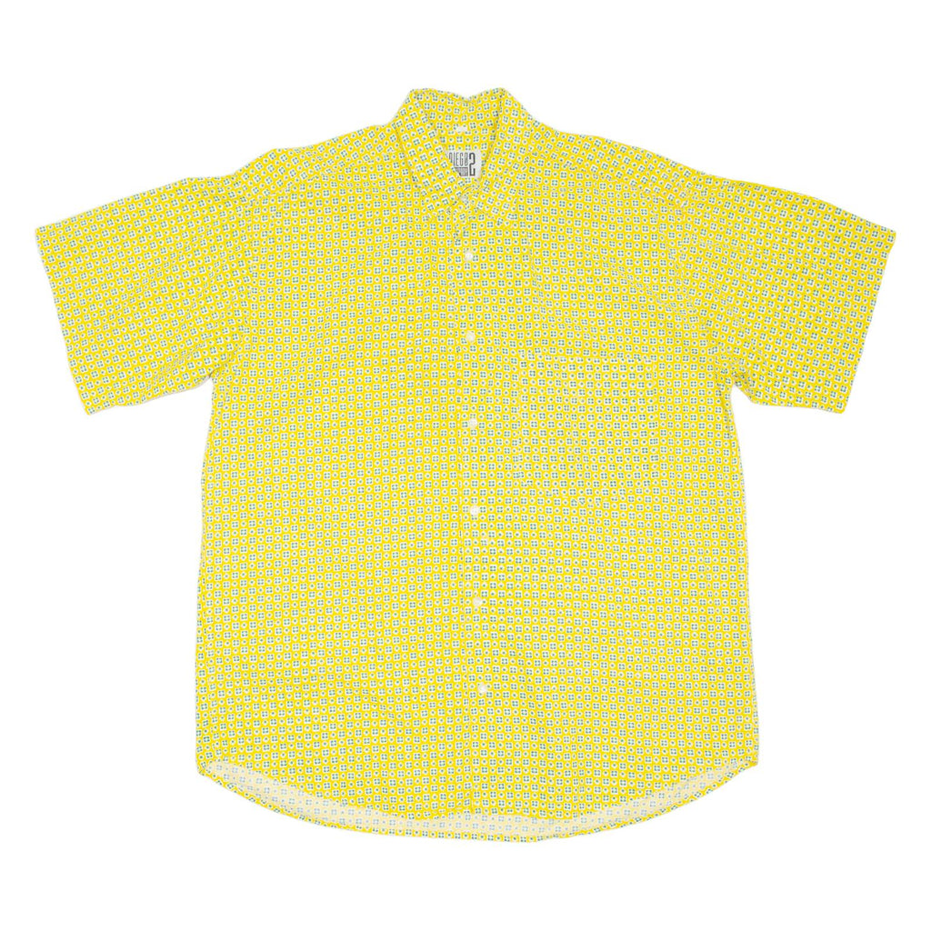 DIEGO 2 COMPANY Mens Shirt Yellow Crazy Pattern M