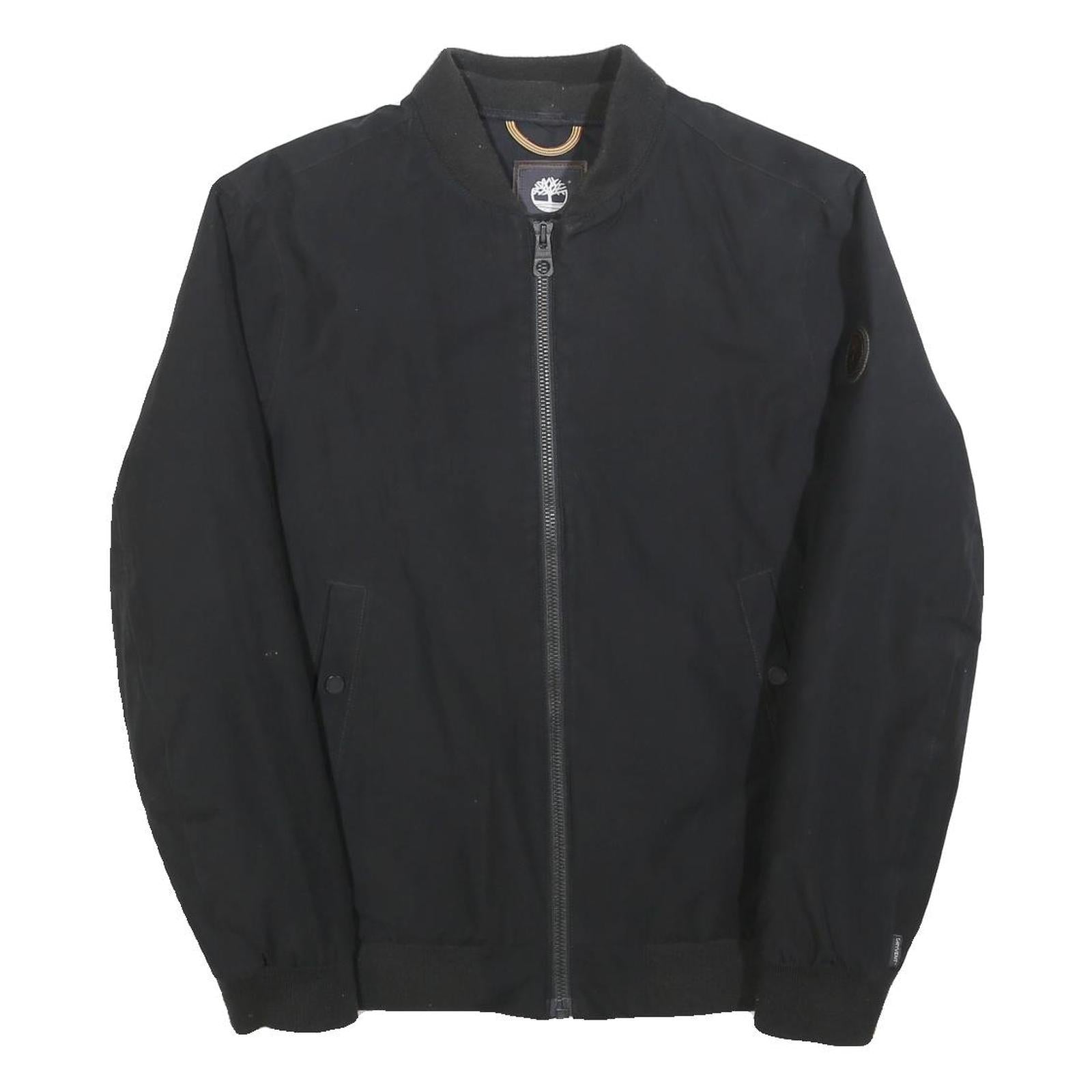 TIMBERLAND Mens Black Jacket M Polyester Bomber Zip Casual Outdoor Lightweight
