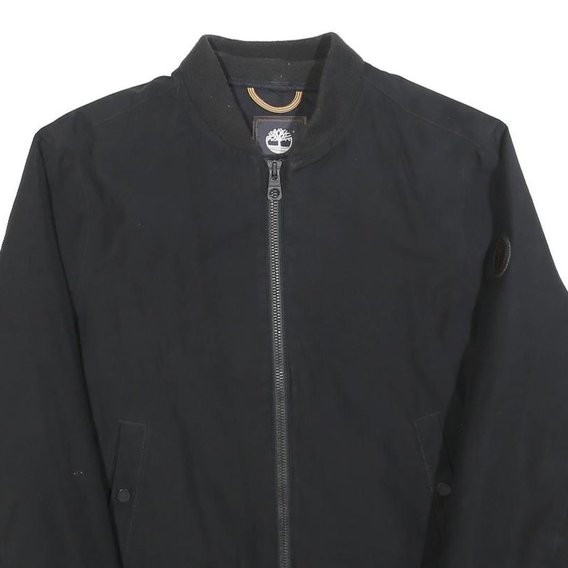 TIMBERLAND Mens Black Jacket M Polyester Bomber Zip Casual Outdoor Lightweight