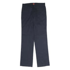 DICKIES Mens Cotton Blend Navy Regular Straight Trousers W28 L28 Workwear Zip