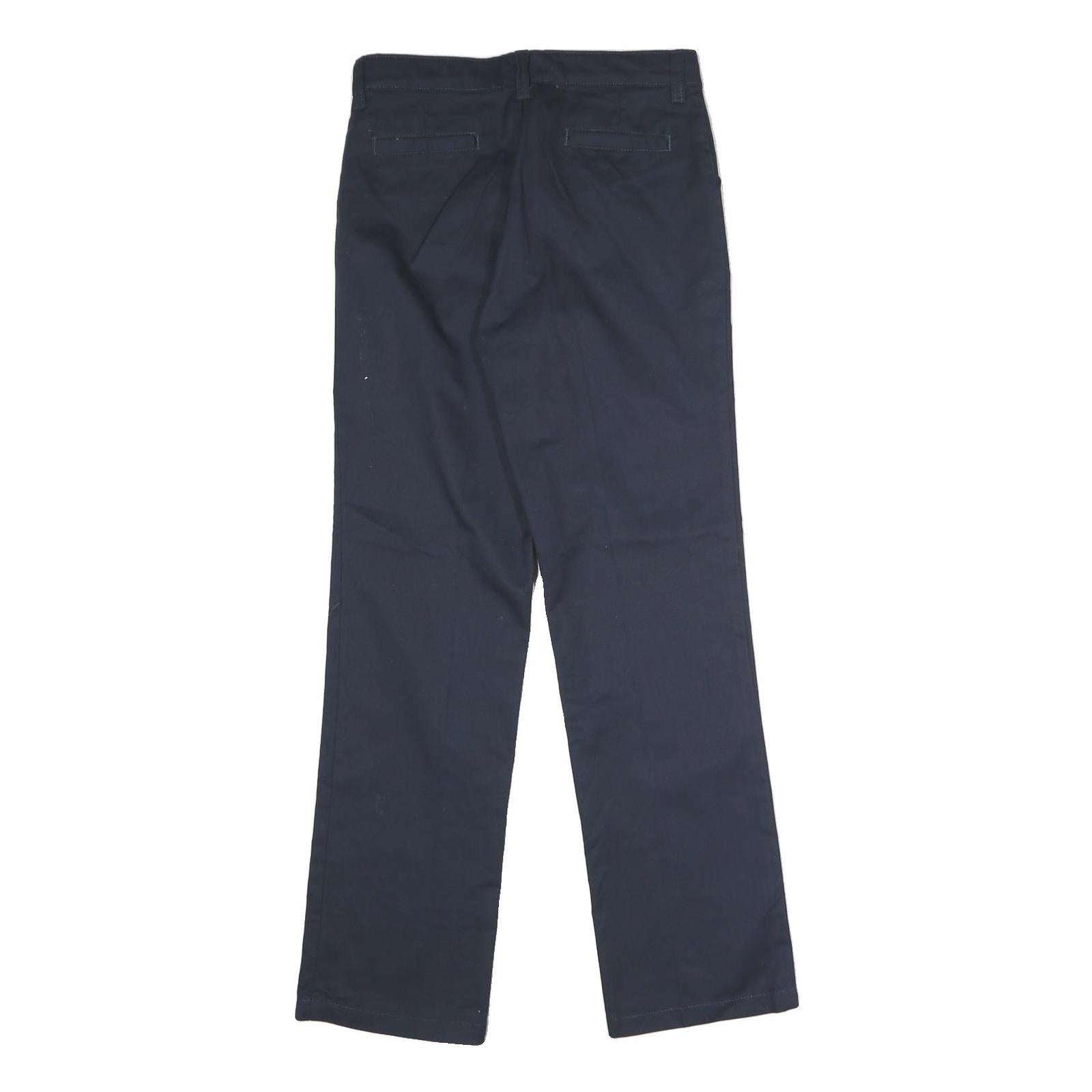 DICKIES Mens Cotton Blend Navy Regular Straight Trousers W28 L28 Workwear Zip