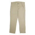 CARHARTT Mens Cotton Blend Beige Relaxed Straight Trousers W40 L34 Workwear Zip