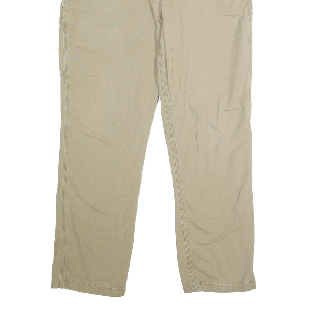 CARHARTT Mens Cotton Blend Beige Relaxed Straight Trousers W40 L34 Workwear Zip