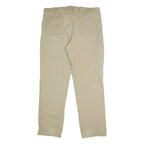 CARHARTT Mens Cotton Blend Beige Relaxed Straight Trousers W40 L34 Workwear Zip