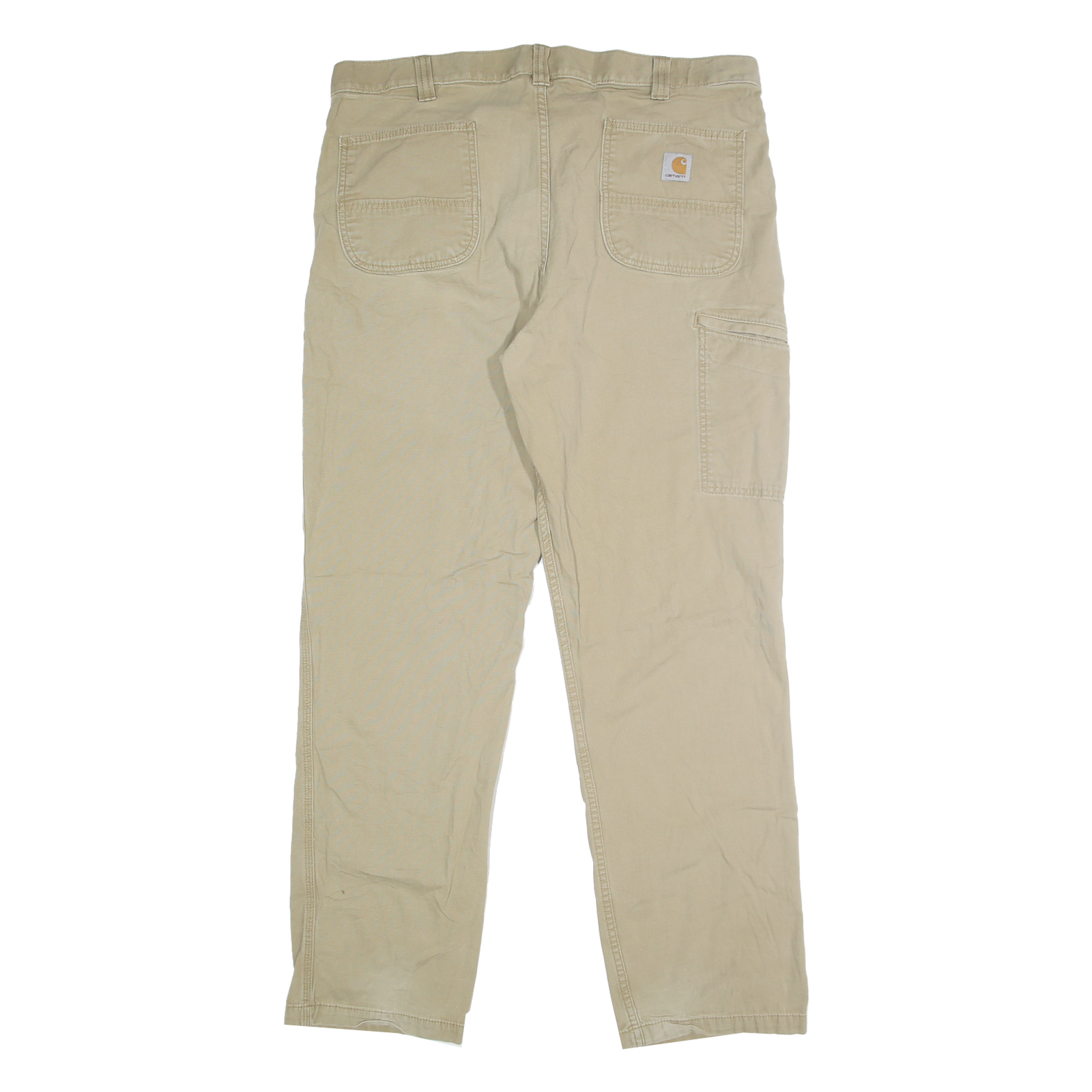 CARHARTT Mens Cotton Blend Beige Relaxed Straight Trousers W40 L34 Workwear Zip