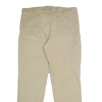 CARHARTT Mens Cotton Blend Beige Relaxed Straight Trousers W40 L34 Workwear Zip