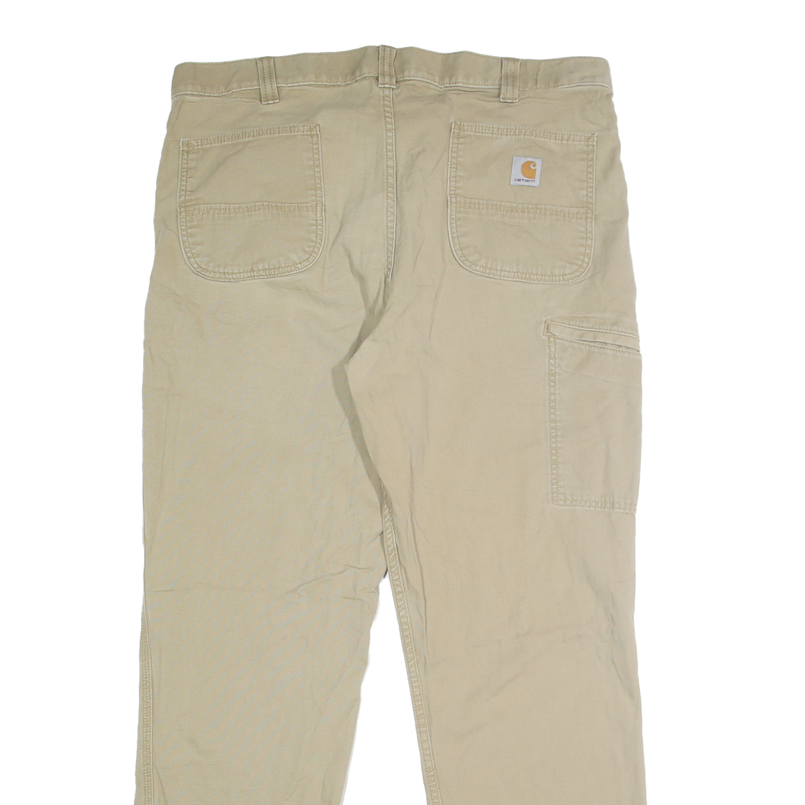 CARHARTT Mens Cotton Blend Beige Relaxed Straight Trousers W40 L34 Workwear Zip