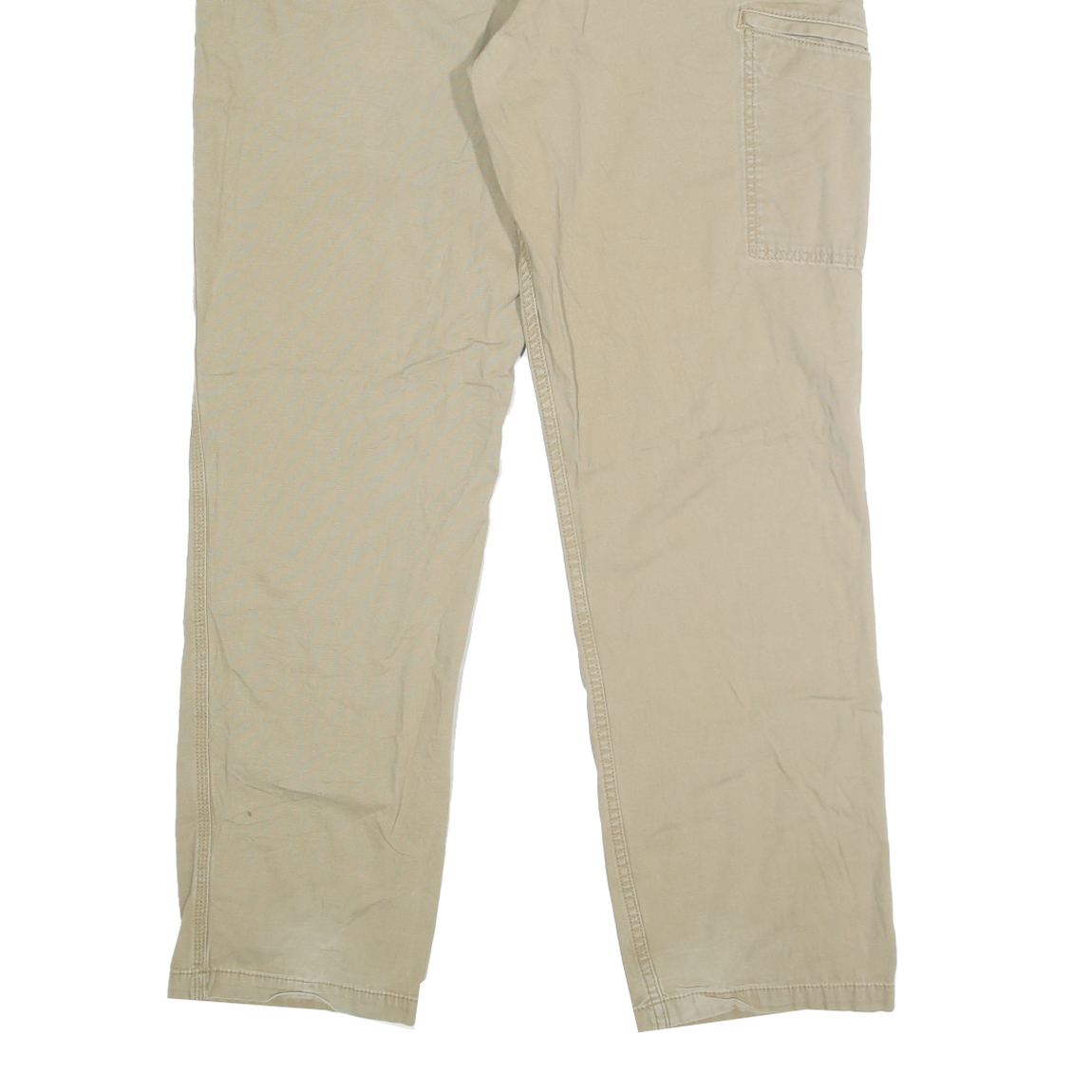 CARHARTT Mens Cotton Blend Beige Relaxed Straight Trousers W40 L34 Workwear Zip