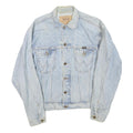 WRANGLER Mens Blue Denim Jacket M Cotton Blend Button Front Classic Western
