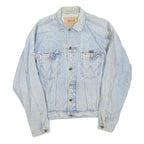 WRANGLER Mens Blue Denim Jacket M Cotton Blend Button Front Classic Western