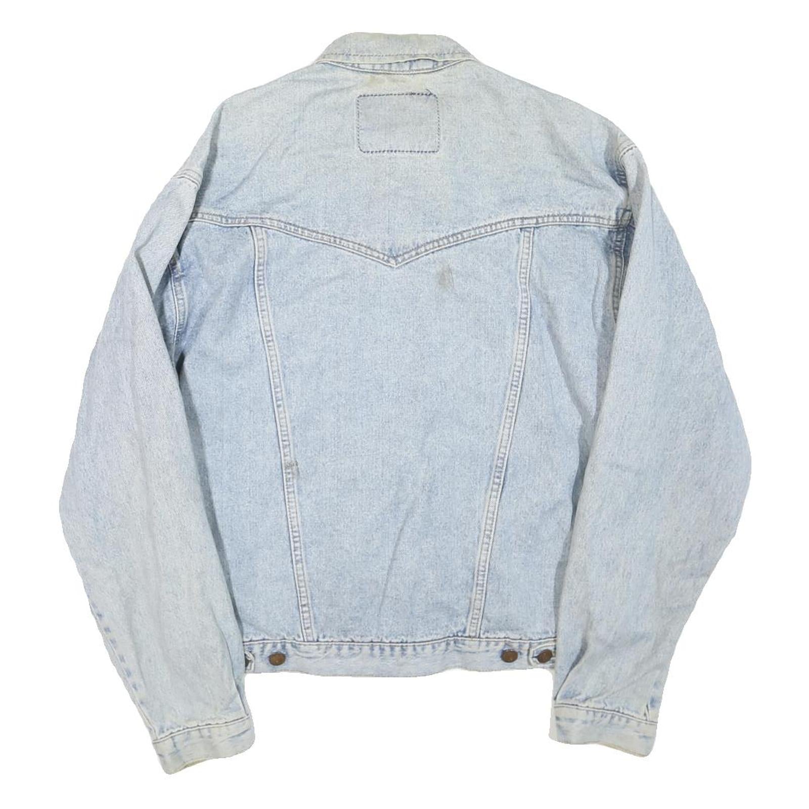 WRANGLER Mens Blue Denim Jacket M Cotton Blend Button Front Classic Western