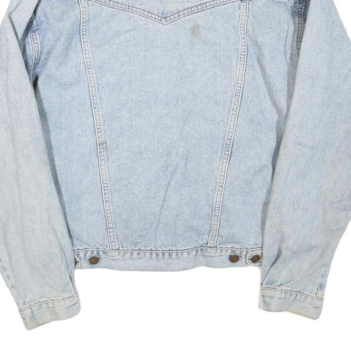 WRANGLER Mens Blue Denim Jacket M Cotton Blend Button Front Classic Western