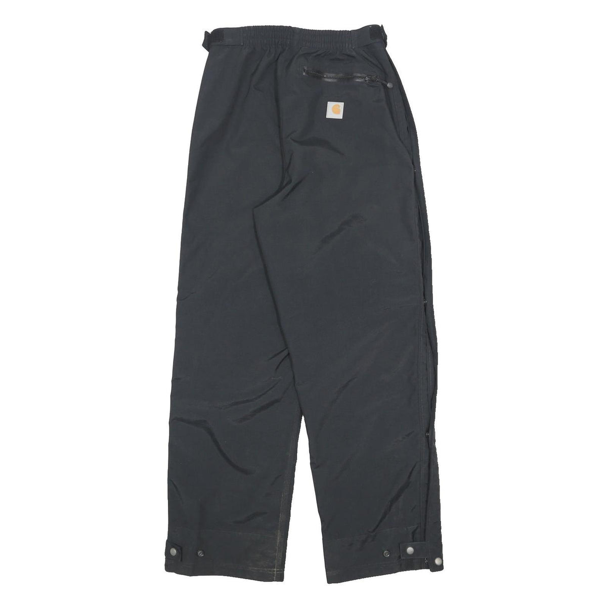 CARHARTT Mens Black Nylon Regular Leg Trousers W28 L30 Workwear Zip Closure