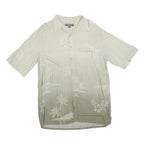 CROFT & BARROW Mens Beige Rayon L Tropical Print Short Sleeve Shirt