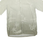 CROFT & BARROW Mens Beige Rayon L Tropical Print Short Sleeve Shirt