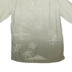 CROFT & BARROW Mens Beige Rayon L Tropical Print Short Sleeve Shirt