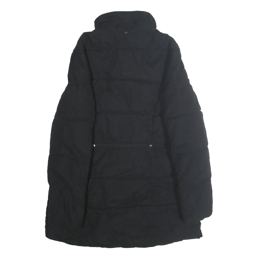 NAUTICA Womens Black Quilted Jacket M Polyester Blend Zip Warm Casual Outerwear