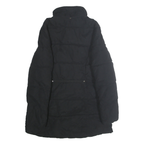 NAUTICA Womens Black Quilted Jacket M Polyester Blend Zip Warm Casual Outerwear