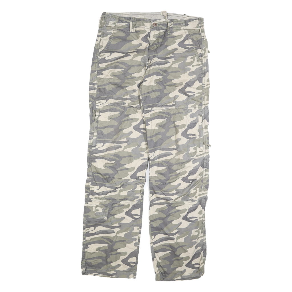 ANGELO LITRICO Mens Regular Fit Camouflage Trousers W32 L32 Polyester Zip