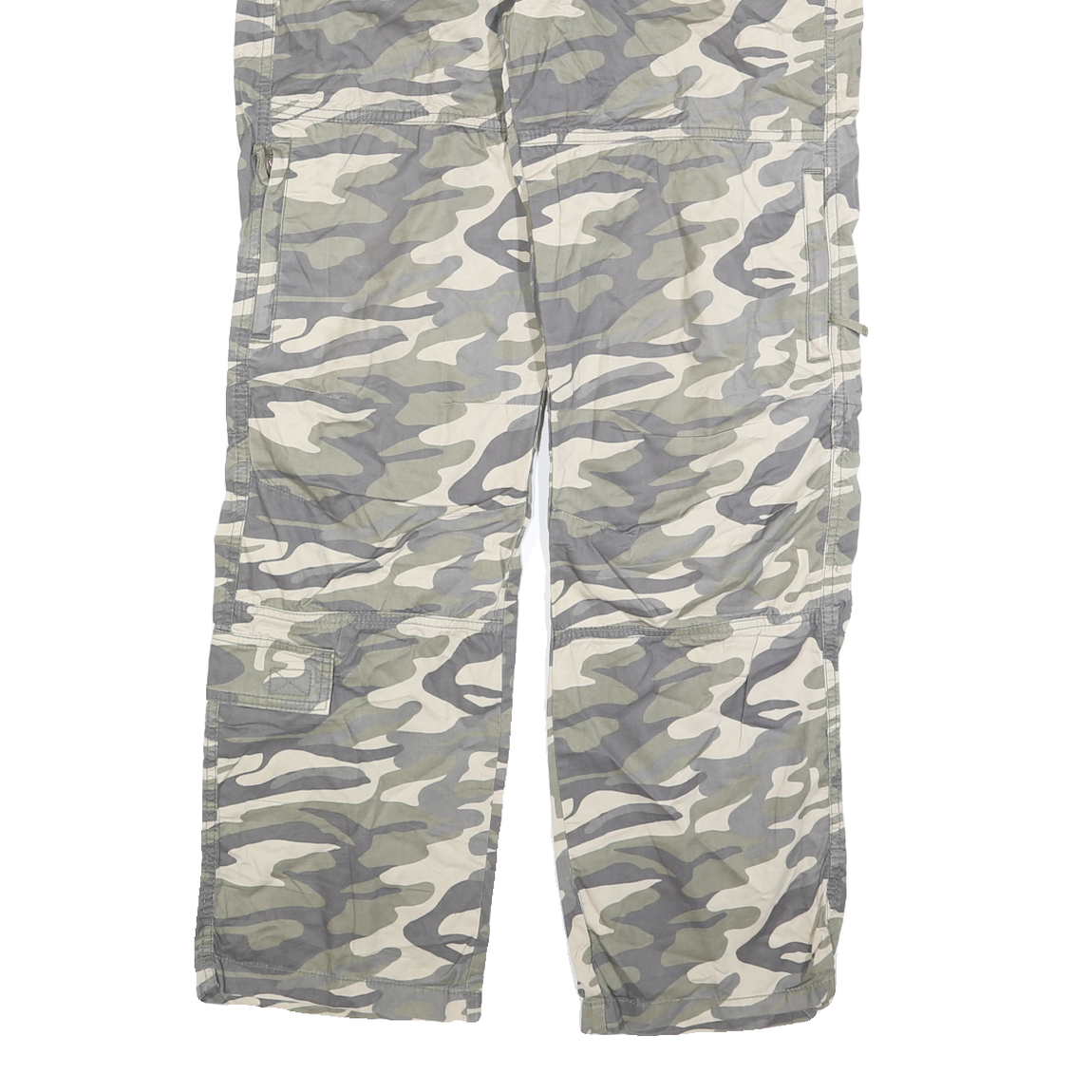 ANGELO LITRICO Mens Regular Fit Camouflage Trousers W32 L32 Polyester Zip