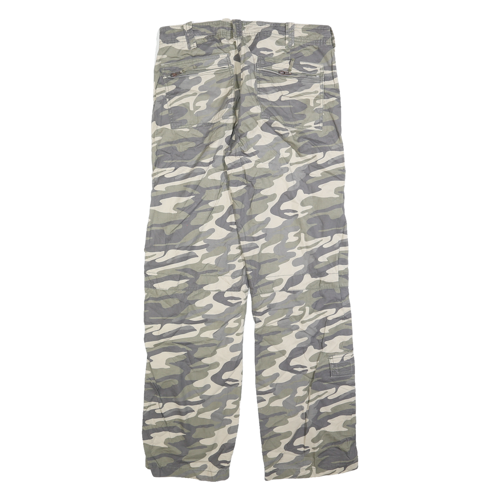 ANGELO LITRICO Mens Regular Fit Camouflage Trousers W32 L32 Polyester Zip