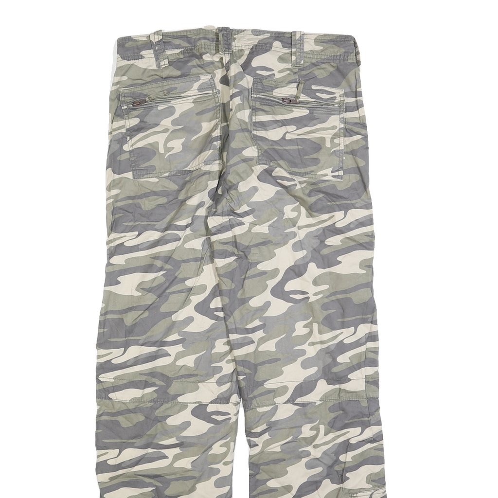 ANGELO LITRICO Mens Regular Fit Camouflage Trousers W32 L32 Polyester Zip