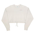 PUMA Womens Cream Cropped Sweatshirt S Cotton Blend Crew Neck Casual Style