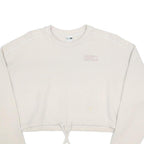 PUMA Womens Cream Cropped Sweatshirt S Cotton Blend Crew Neck Casual Style