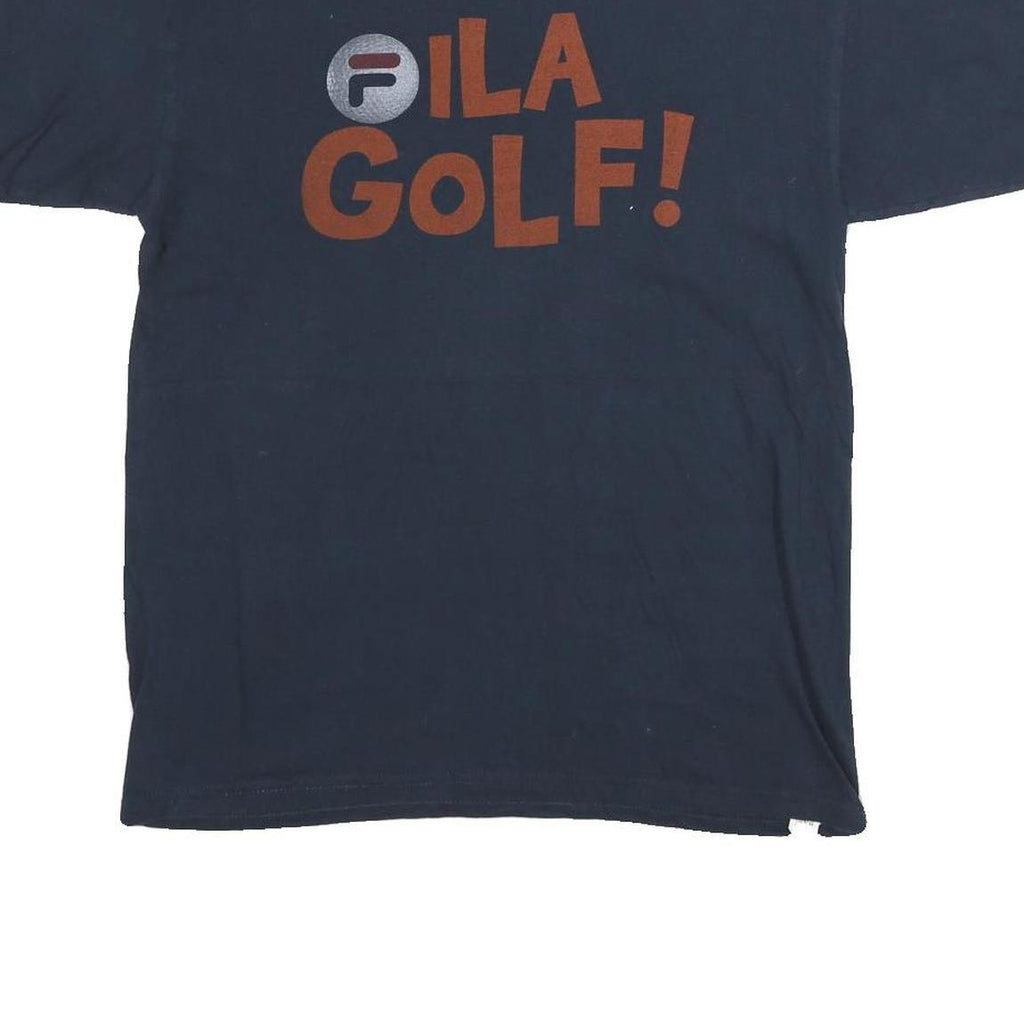 FILA Mens Navy Blue Graphic T-Shirt M Short Sleeve Crew Neck Golf Clubhouse