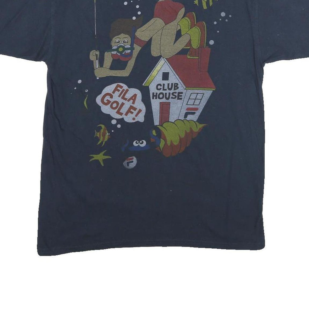 FILA Mens Navy Blue Graphic T-Shirt M Short Sleeve Crew Neck Golf Clubhouse