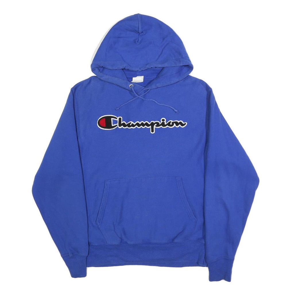 CHAMPION REVERSE WEAVE Mens Blue Hoodie M Cotton Blend Pullover