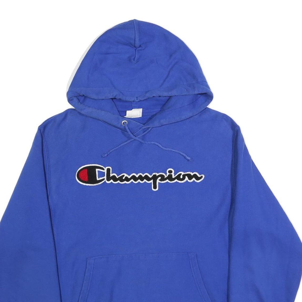 CHAMPION REVERSE WEAVE Mens Blue Hoodie M Cotton Blend Pullover