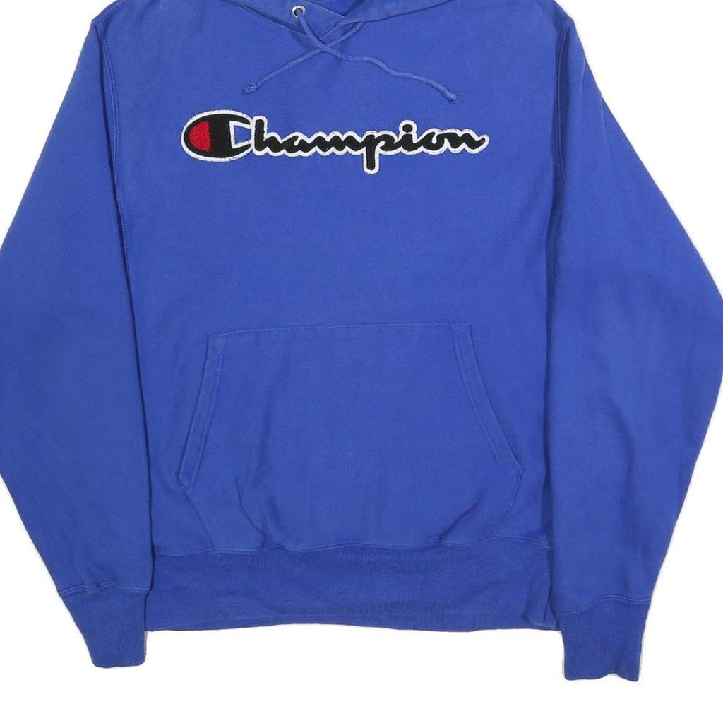 CHAMPION REVERSE WEAVE Mens Blue Hoodie M Cotton Blend Pullover