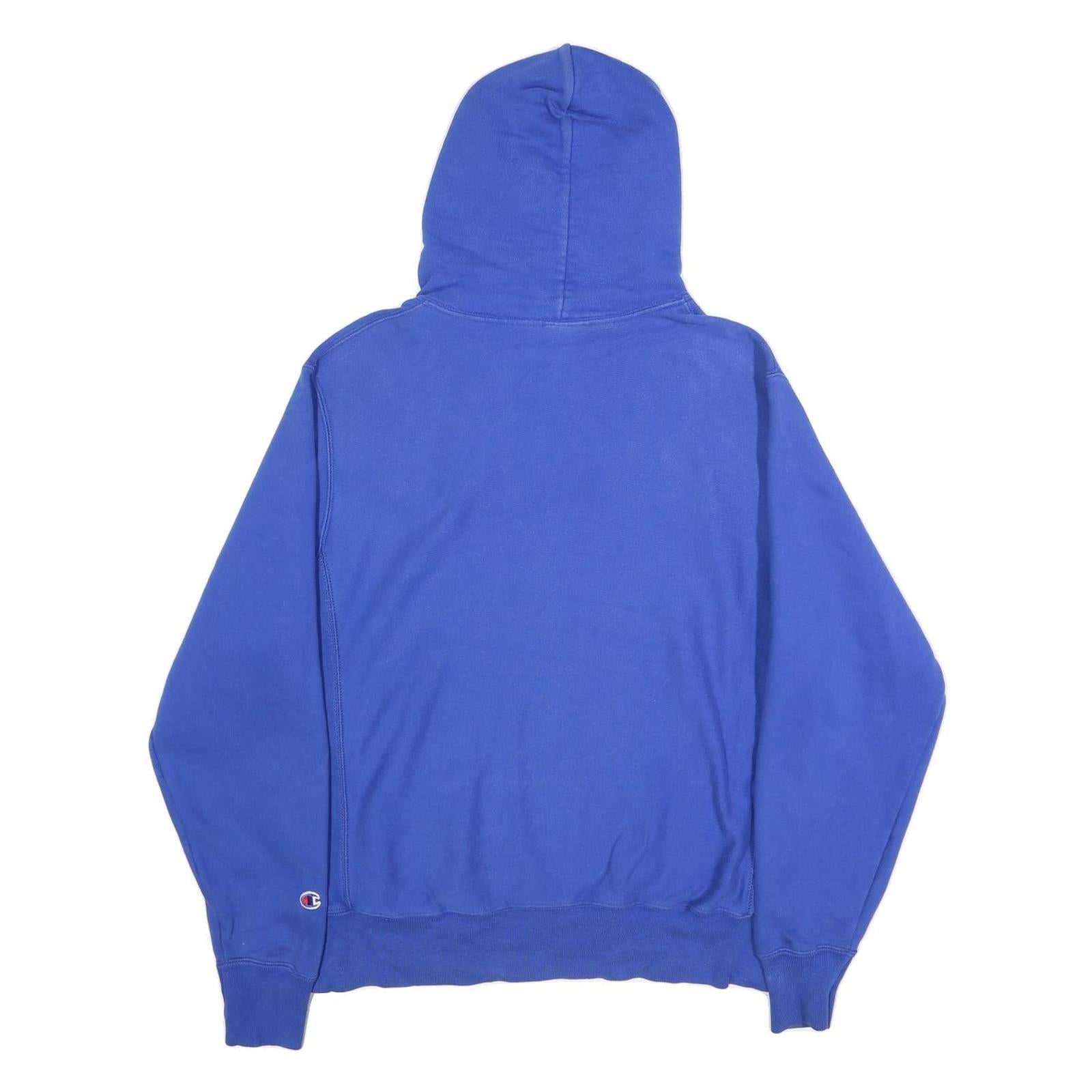 CHAMPION REVERSE WEAVE Mens Blue Hoodie M Cotton Blend Pullover