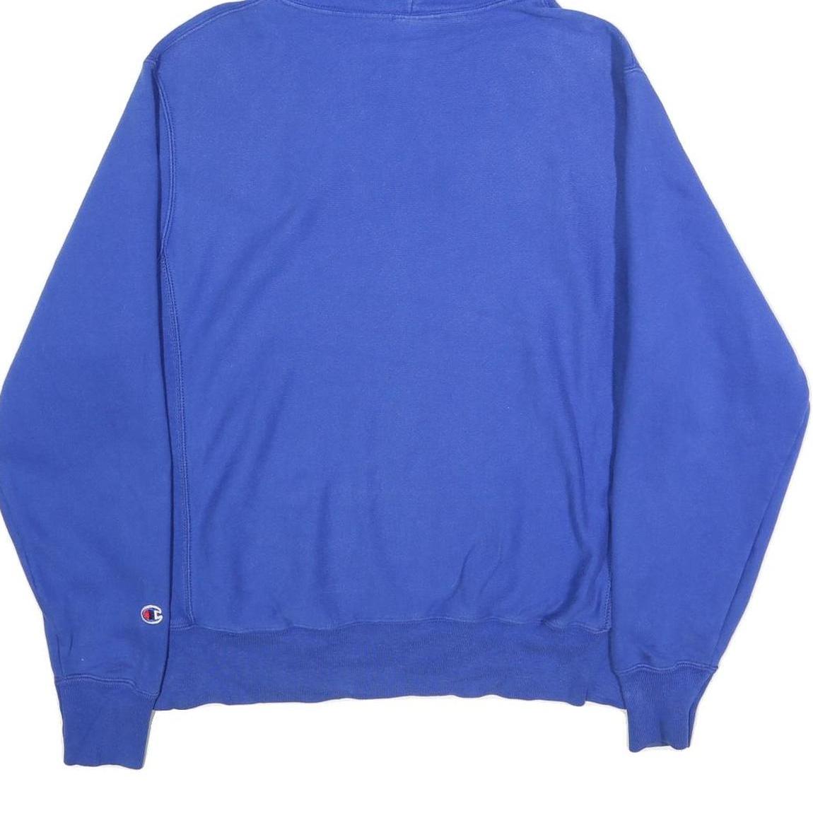CHAMPION REVERSE WEAVE Mens Blue Hoodie M Cotton Blend Pullover