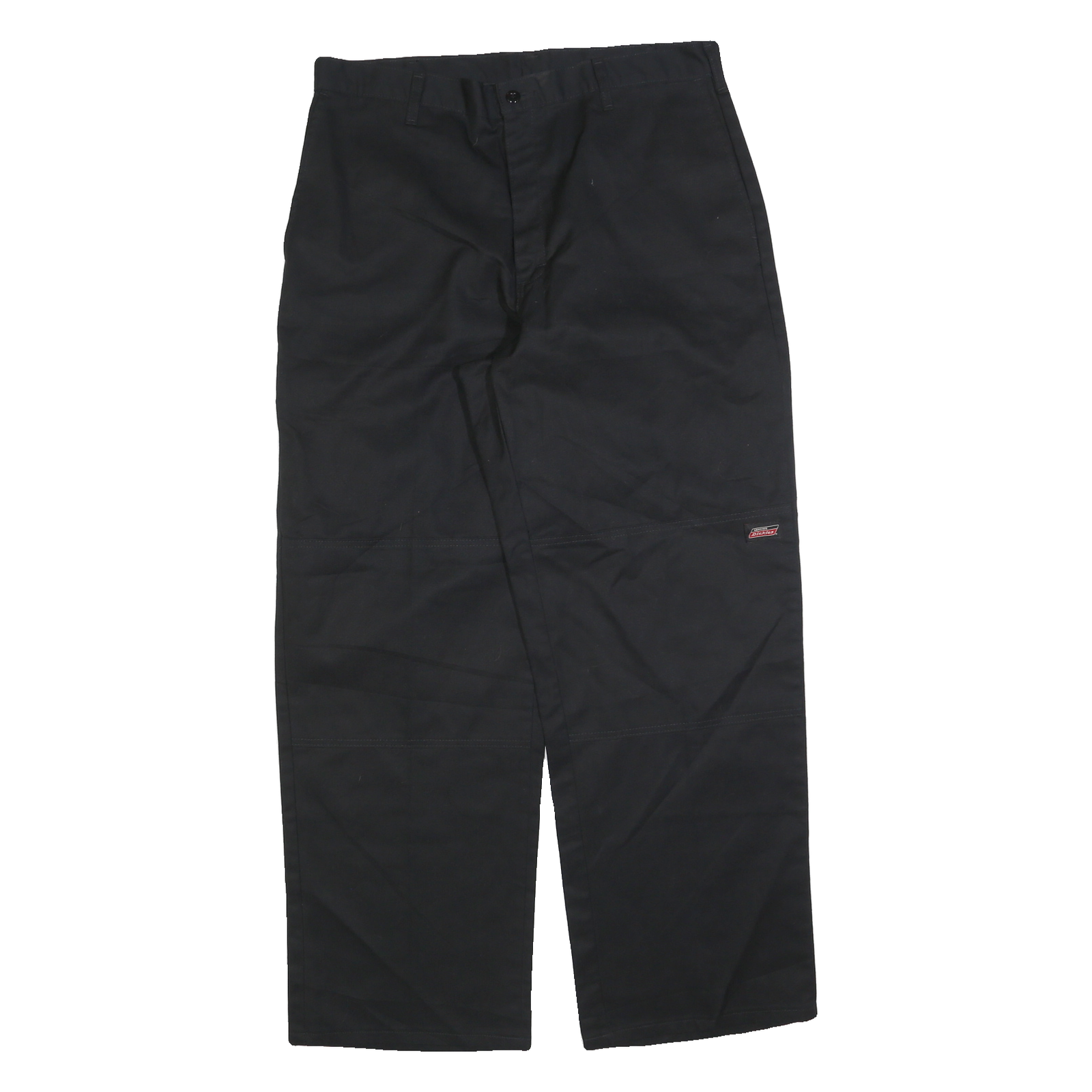 DICKIES Mens Cotton Blend Black Regular Straight Trousers W36 L32 Workwear Zip