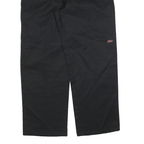 DICKIES Mens Cotton Blend Black Regular Straight Trousers W36 L32 Workwear Zip