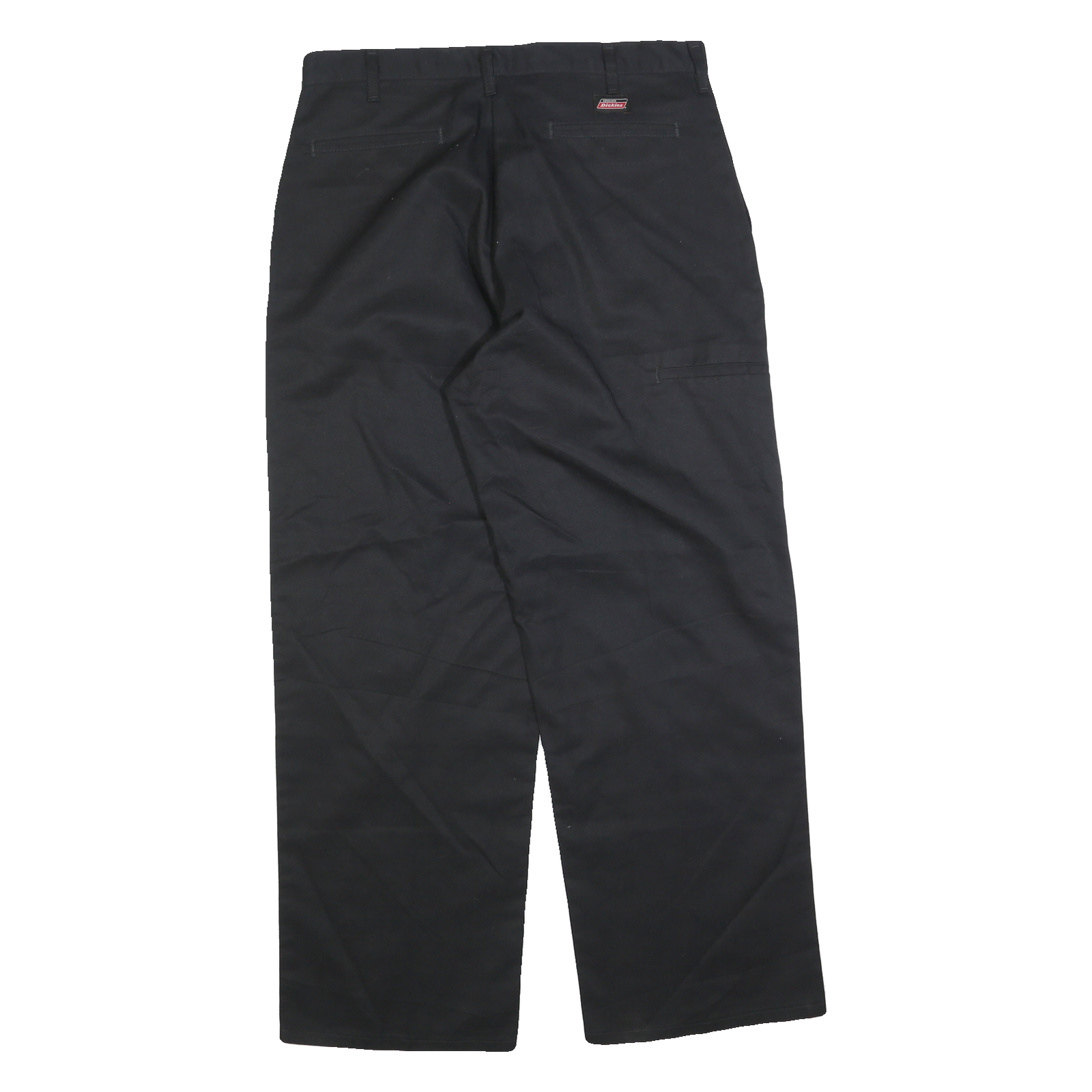 DICKIES Mens Cotton Blend Black Regular Straight Trousers W36 L32 Workwear Zip