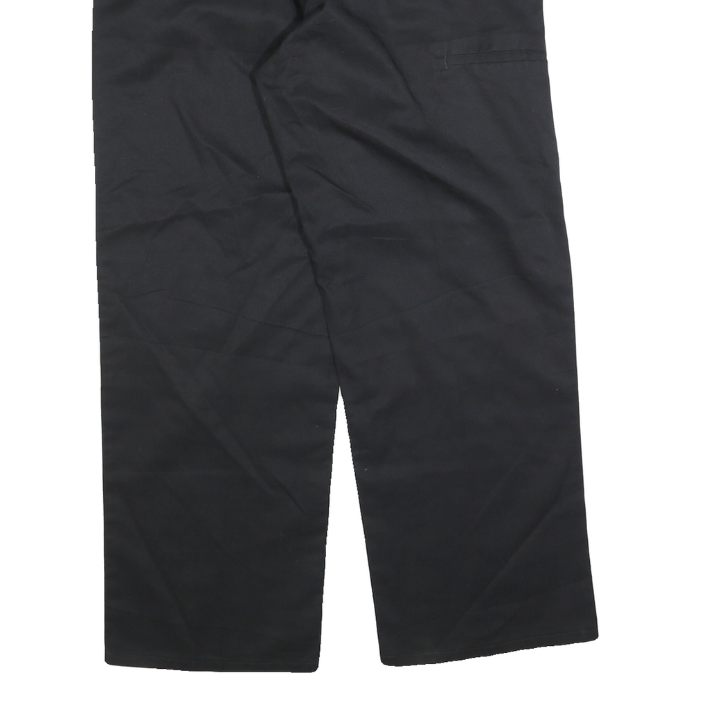 DICKIES Mens Cotton Blend Black Regular Straight Trousers W36 L32 Workwear Zip