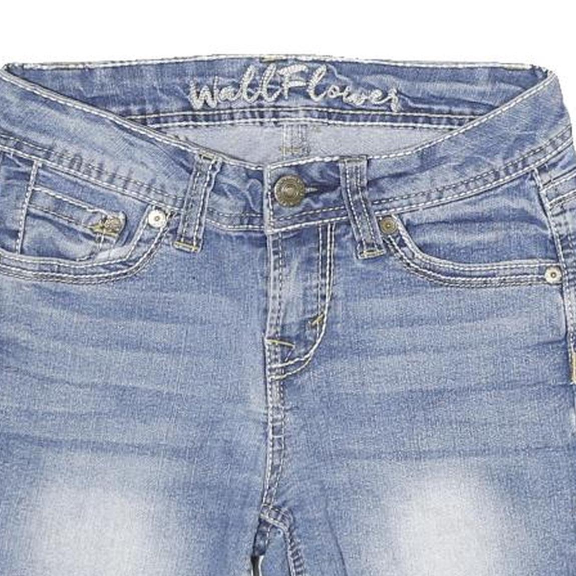 WALLFLOWER Womens Denim Blue Casual Shorts XXS W25 Cotton Blend