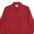 WRANGLER Mens Red Shirt S Western Cotton Blend Long Sleeve Casual Button