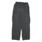 DICKIES Mens Cotton Blend Black Relaxed Cargo Trousers W24 L27 Workwear Zip