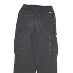 DICKIES Mens Cotton Blend Black Relaxed Cargo Trousers W24 L27 Workwear Zip