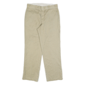 DICKIES Mens Cotton Blend Beige Regular Fit Straight Leg Trousers W32 L30