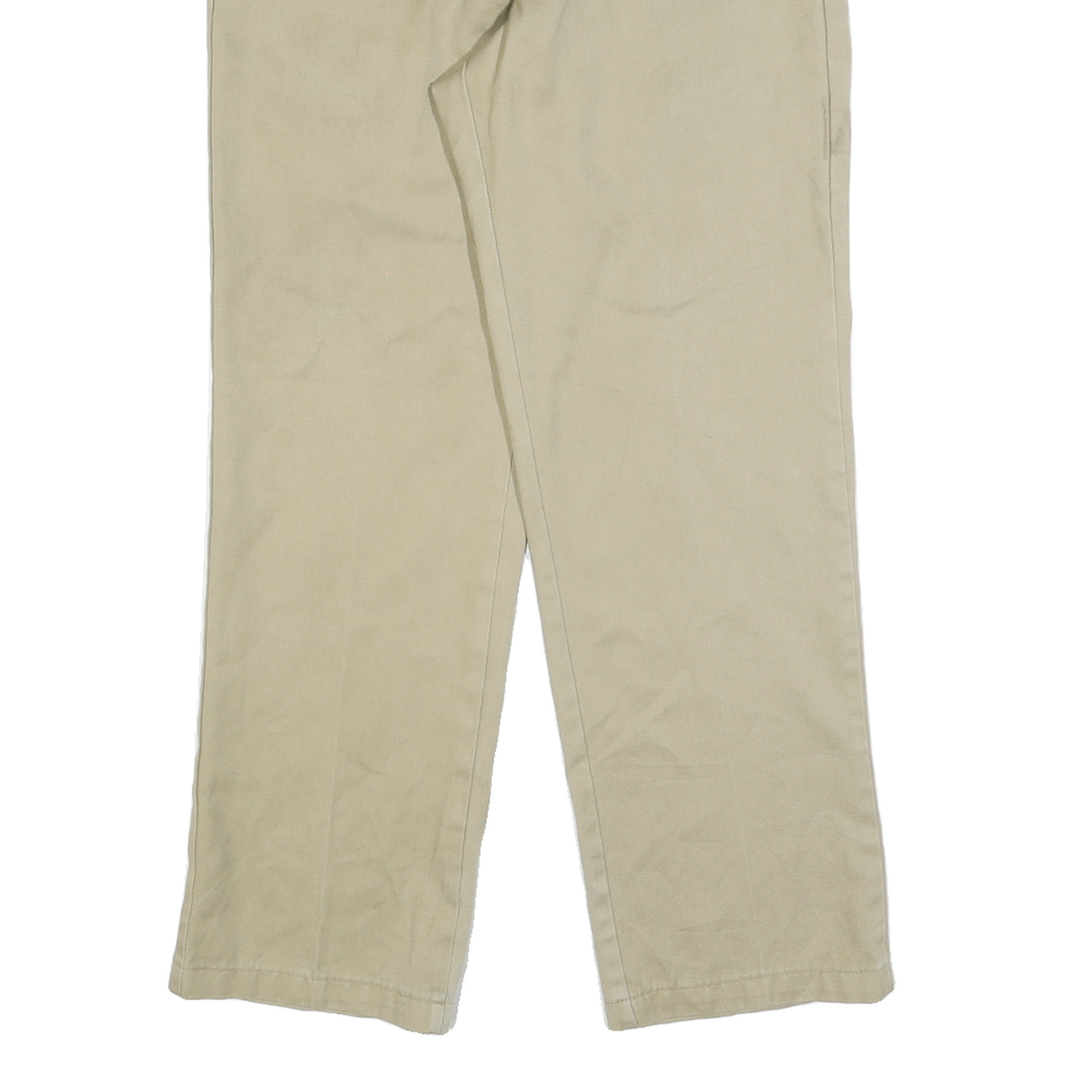 DICKIES Mens Cotton Blend Beige Regular Fit Straight Leg Trousers W32 L30